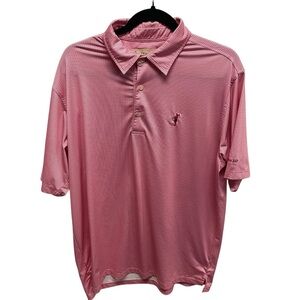 Donald Ross men’s golf polo pink mini Tees print Spanish Bay medium